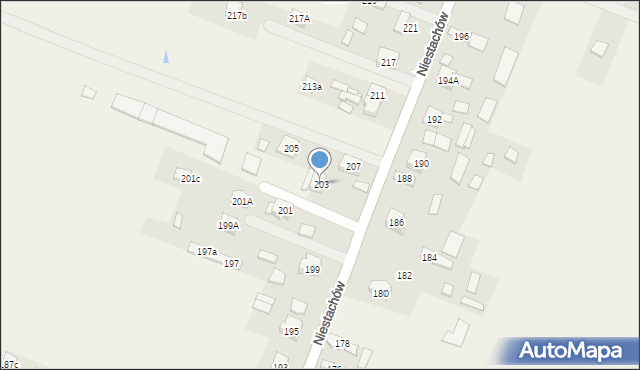 Niestachów, Niestachów, 203, mapa Niestachów