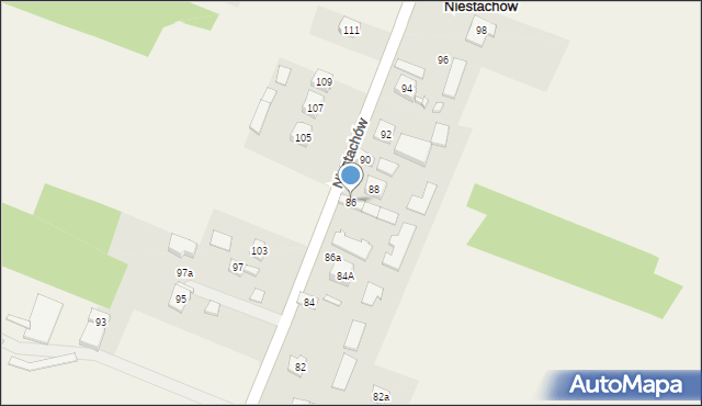 Niestachów, Niestachów, 86, mapa Niestachów
