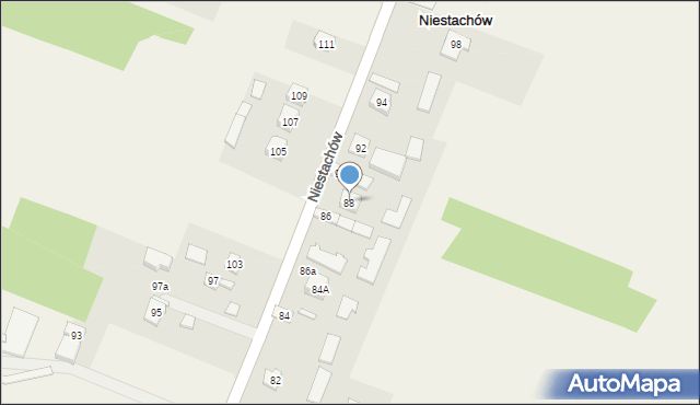 Niestachów, Niestachów, 88, mapa Niestachów