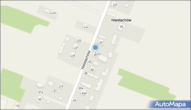Niestachów, Niestachów, 92, mapa Niestachów