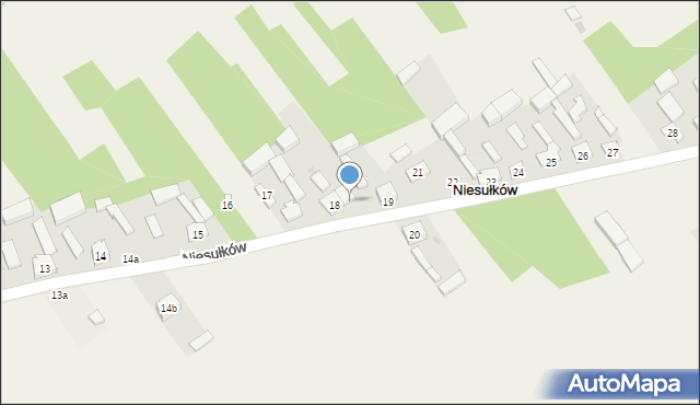 Niesułków, Niesułków, 18a, mapa Niesułków