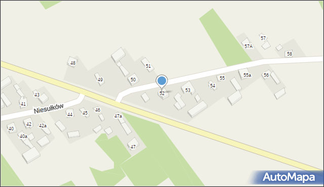 Niesułków, Niesułków, 52, mapa Niesułków