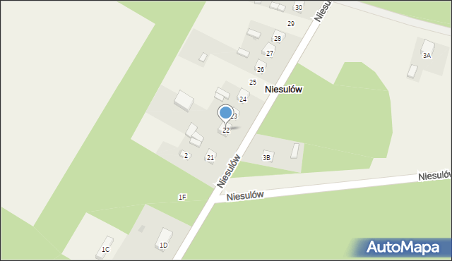 Niesulów, Niesulów, 22, mapa Niesulów