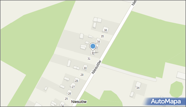 Niesulów, Niesulów, 32, mapa Niesulów