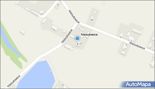 Niesułowice, Niesułowice, 8, mapa Niesułowice