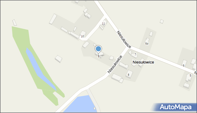 Niesułowice, Niesułowice, 9, mapa Niesułowice