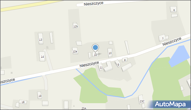 Nieszczyce, Nieszczyce, 12, mapa Nieszczyce