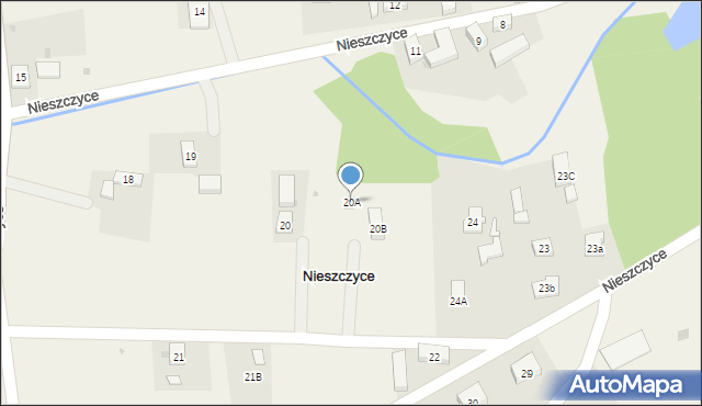 Nieszczyce, Nieszczyce, 20A, mapa Nieszczyce