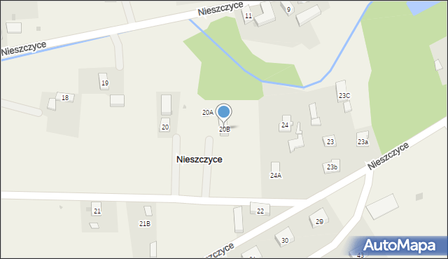 Nieszczyce, Nieszczyce, 20B, mapa Nieszczyce