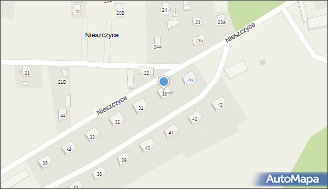 Nieszczyce, Nieszczyce, 30, mapa Nieszczyce