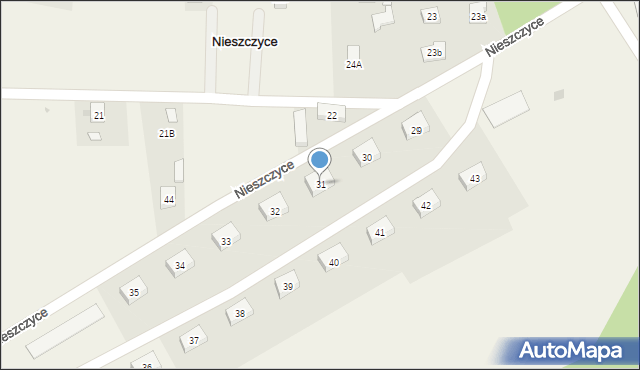 Nieszczyce, Nieszczyce, 31, mapa Nieszczyce