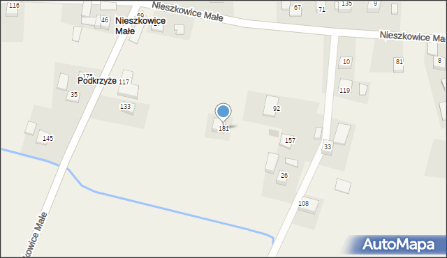 Nieszkowice Małe, Nieszkowice Małe, 181, mapa Nieszkowice Małe