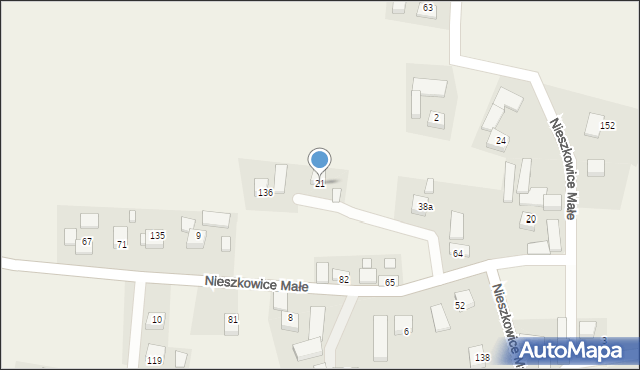 Nieszkowice Małe, Nieszkowice Małe, 21, mapa Nieszkowice Małe