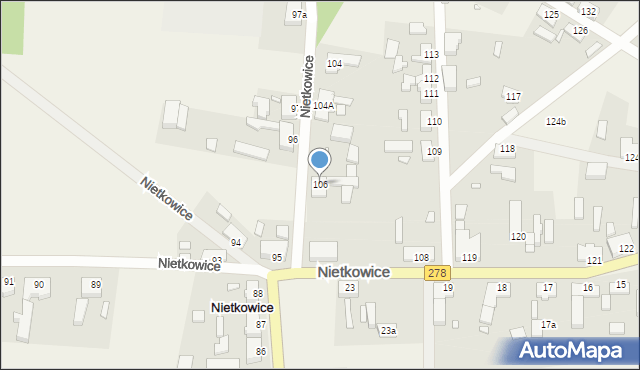 Nietkowice, Nietkowice, 106, mapa Nietkowice