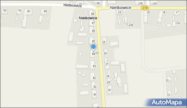 Nietkowice, Nietkowice, 84, mapa Nietkowice