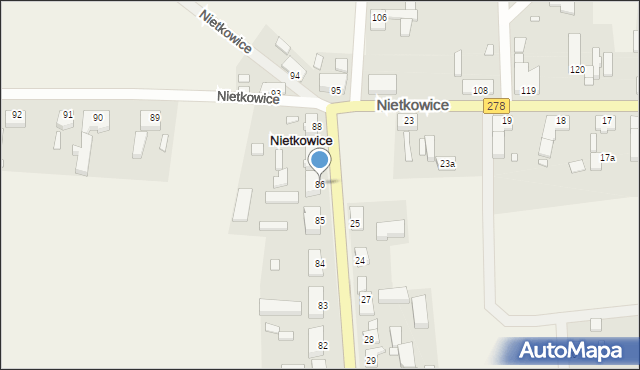 Nietkowice, Nietkowice, 86, mapa Nietkowice