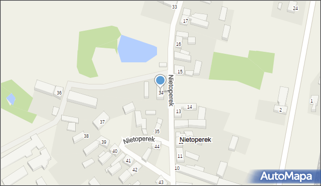 Nietoperek, Nietoperek, 34, mapa Nietoperek