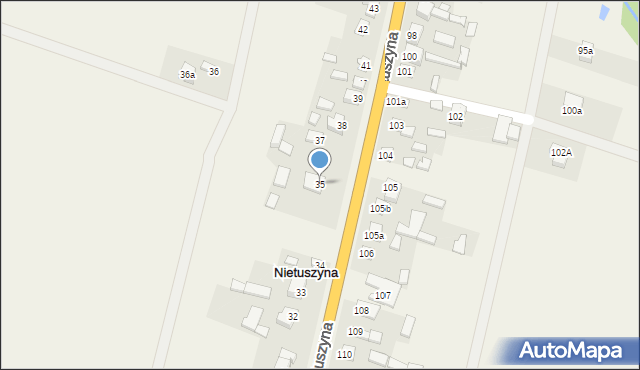 Nietuszyna, Nietuszyna, 35, mapa Nietuszyna