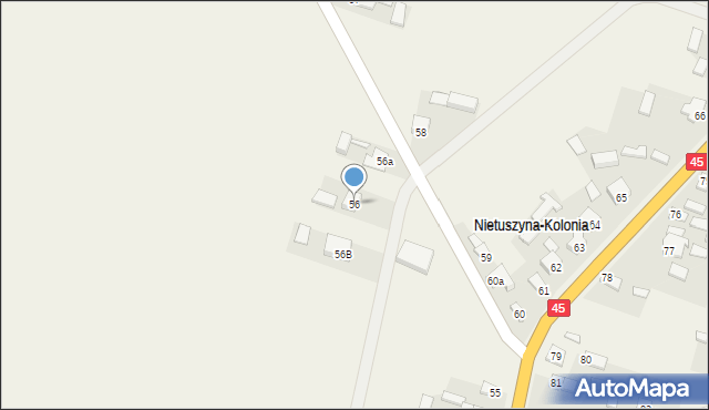 Nietuszyna, Nietuszyna, 56, mapa Nietuszyna