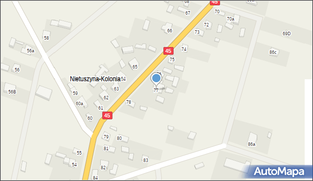 Nietuszyna, Nietuszyna, 77, mapa Nietuszyna