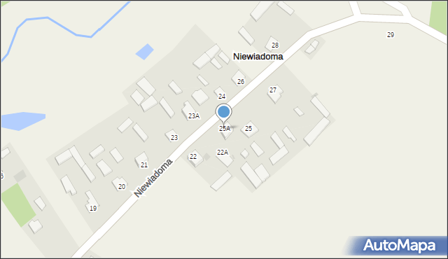 Niewiadoma, Niewiadoma, 25A, mapa Niewiadoma