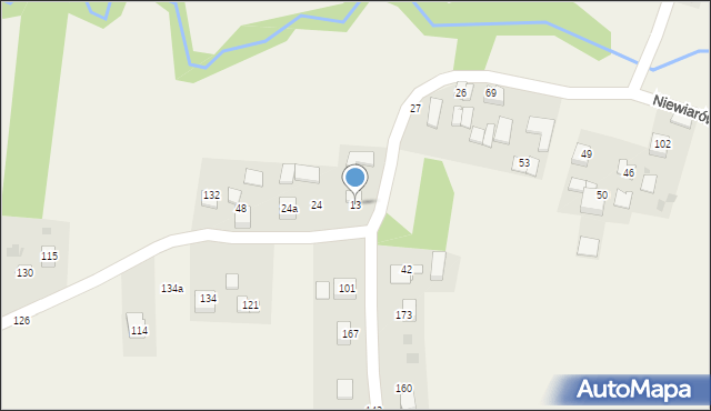 Niewiarów, Niewiarów, 13, mapa Niewiarów