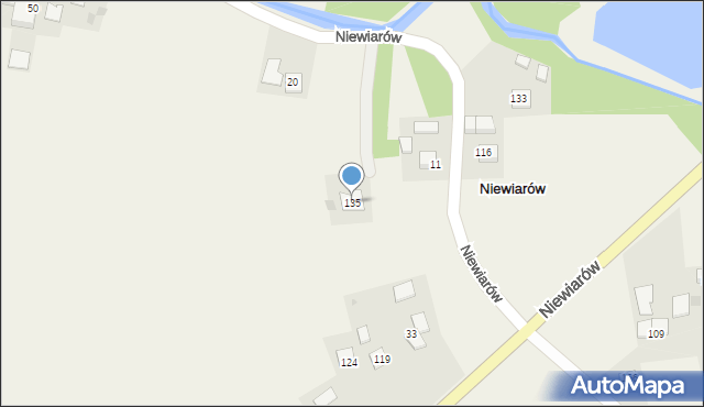 Niewiarów, Niewiarów, 135, mapa Niewiarów