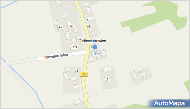 Niewiatrowice, Niewiatrowice, 13, mapa Niewiatrowice