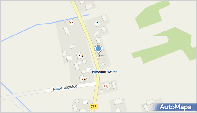 Niewiatrowice, Niewiatrowice, 14, mapa Niewiatrowice