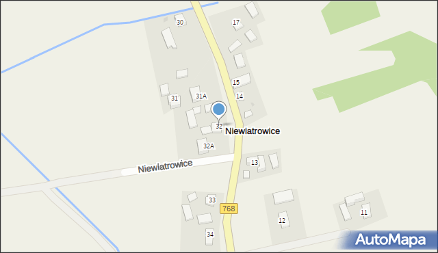 Niewiatrowice, Niewiatrowice, 32, mapa Niewiatrowice
