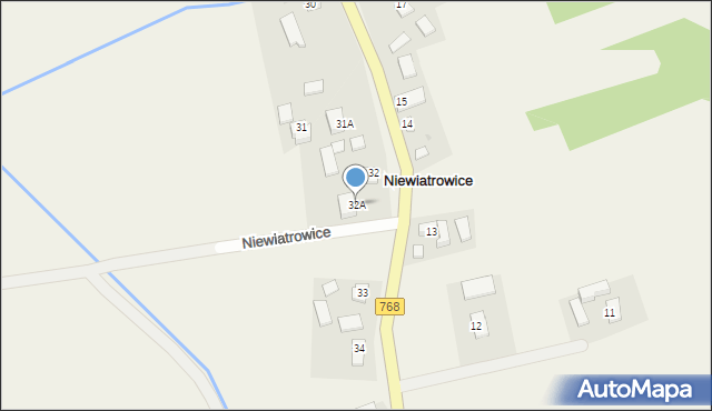 Niewiatrowice, Niewiatrowice, 32A, mapa Niewiatrowice