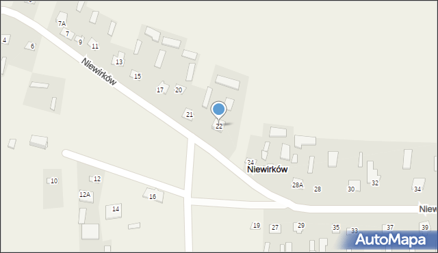 Niewirków, Niewirków, 22, mapa Niewirków