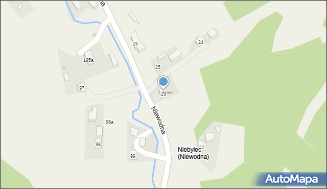 Niewodna, Niewodna, 23, mapa Niewodna