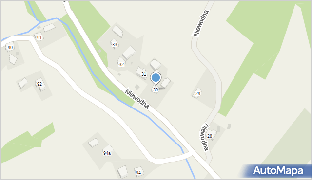Niewodna, Niewodna, 30, mapa Niewodna