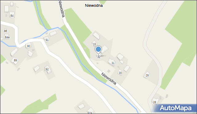 Niewodna, Niewodna, 32, mapa Niewodna