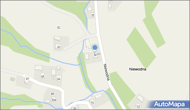 Niewodna, Niewodna, 34, mapa Niewodna