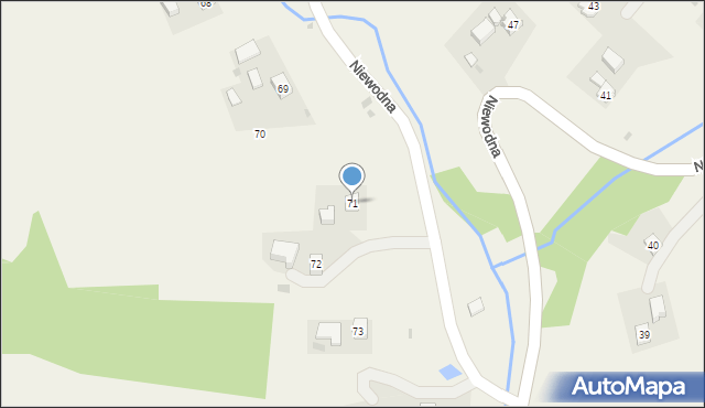 Niewodna, Niewodna, 71, mapa Niewodna