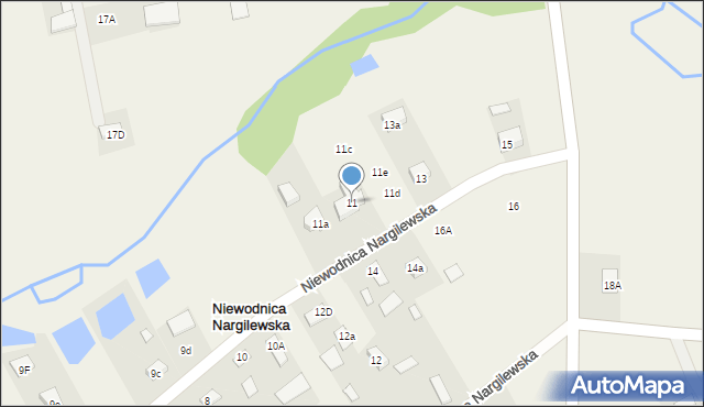 Niewodnica Nargilewska, Niewodnica Nargilewska, 11, mapa Niewodnica Nargilewska