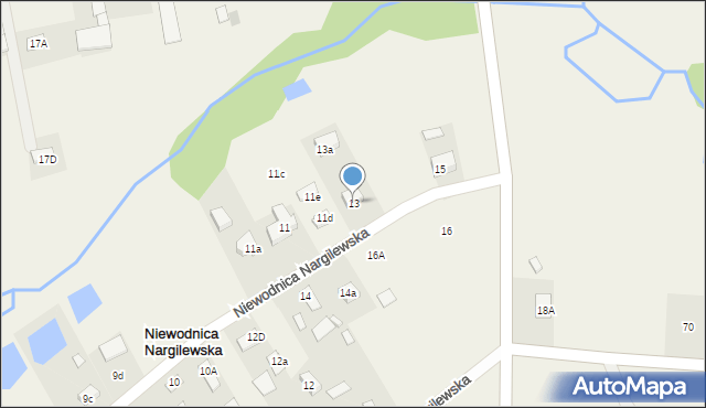 Niewodnica Nargilewska, Niewodnica Nargilewska, 13, mapa Niewodnica Nargilewska