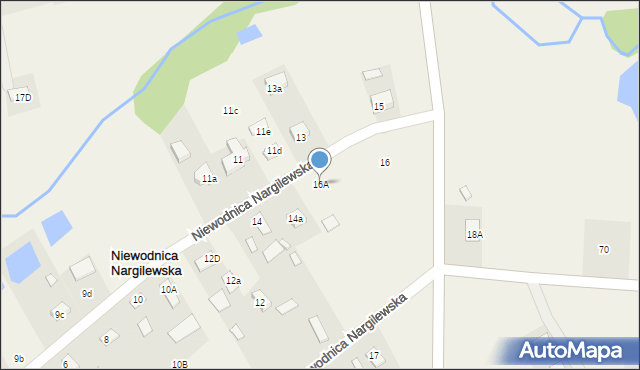 Niewodnica Nargilewska, Niewodnica Nargilewska, 16A, mapa Niewodnica Nargilewska