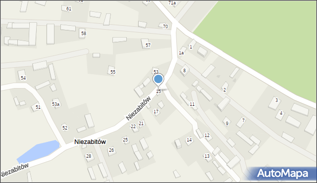 Niezabitów, Niezabitów, 15, mapa Niezabitów