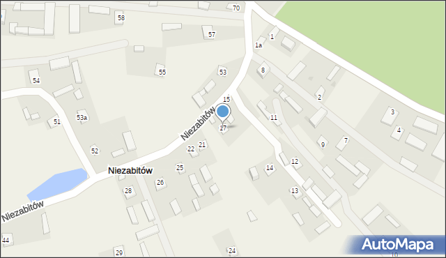 Niezabitów, Niezabitów, 17, mapa Niezabitów