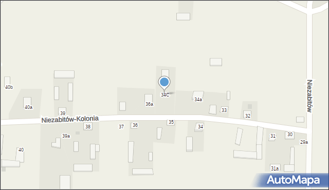 Niezabitów-Kolonia, Niezabitów-Kolonia, 34C, mapa Niezabitów-Kolonia