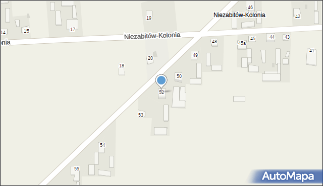 Niezabitów-Kolonia, Niezabitów-Kolonia, 52, mapa Niezabitów-Kolonia