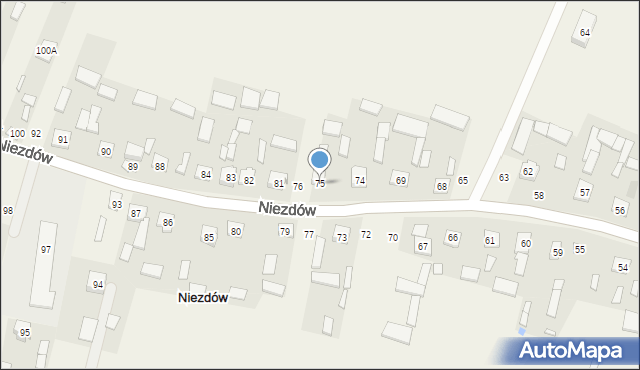 Niezdów, Niezdów, 75, mapa Niezdów