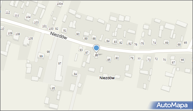 Niezdów, Niezdów, 86, mapa Niezdów