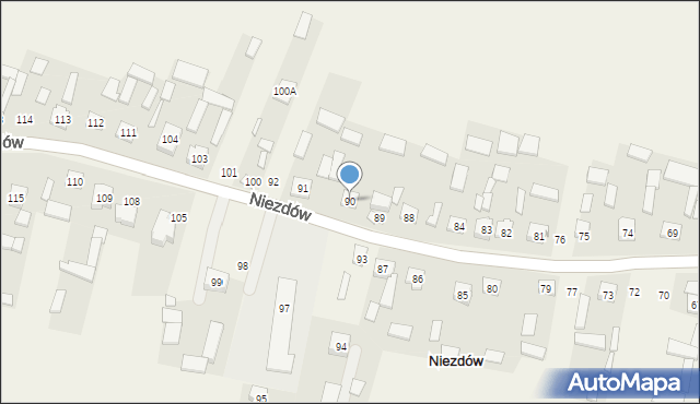 Niezdów, Niezdów, 90, mapa Niezdów