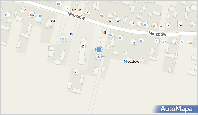 Niezdów, Niezdów, 94, mapa Niezdów