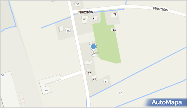 Niezdów, Niezdów, 42, mapa Niezdów