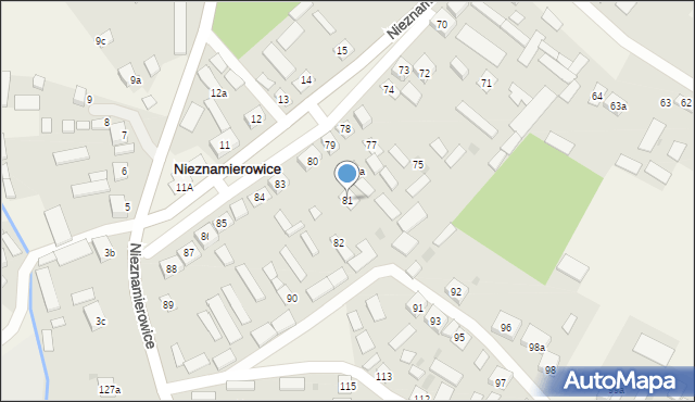 Nieznamierowice, Nieznamierowice, 81, mapa Nieznamierowice